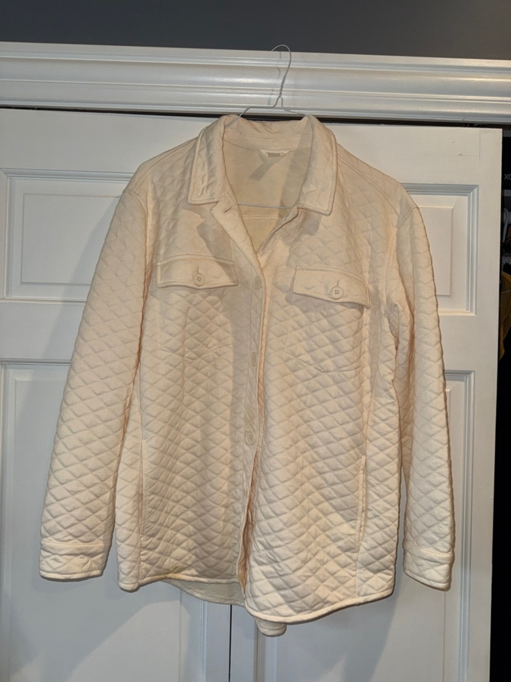 Caslon Cream Quilted Button-Front Jacket